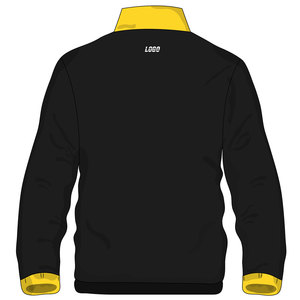 Veste de sport zippée pour homme, rayée noir et jaune, manches longues, col montant, séchage rapide, polyester, pour l'automne - Product Image 2