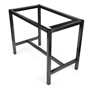 Steel Square Table Frame Black Industrial Durable Coated Metal Structure - Product Image 1
