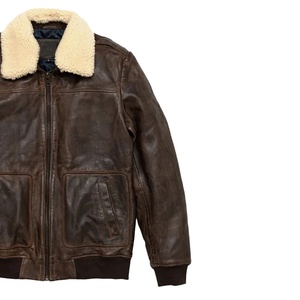 Chaqueta Bomber de Cuero Genuino para Hombre, Chaqueta Unisex de Cuero Genuino de Piel de Oveja y Vaca, Cierre de Cremallera, Múltiples Bolsillos, Estilo Motociclista - Product Image 4