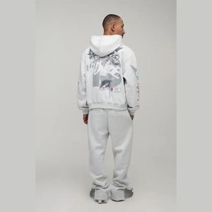 Conjuntos Deportivos de Felpa con Cremallera y Logotipo Personalizado del Fabricante, Sudadera con Capucha y Pantalones Jogger Ajustados para Entrenamiento y Fitness, para Hombre y Mujer - Product Image 2