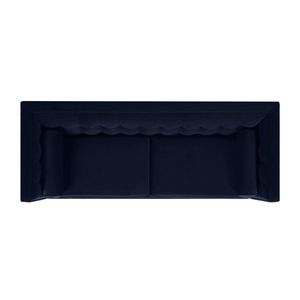 Divano Moderno Jack da 84 Pollici in Velluto Blu Scuro Trapuntato Stile Tuxedo per Soggiorno - Product Image 4