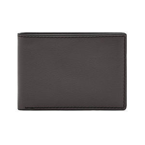 Portefeuille homme en cuir pliable sur mesure, couleur noire, avec porte-cartes, en cuir pleine fleur, avec poches personnalisées - Product Image 5