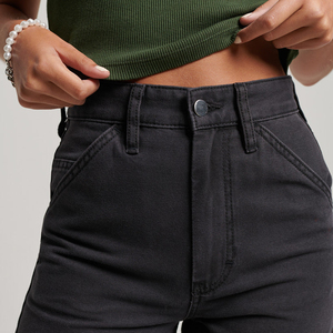 Jeans amples pour femmes de qualité supérieure personnalisables, col montant, denim délavé, prix abordable, exportés, longueur complète, style décontracté - Product Image 4