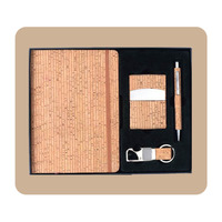 Juego de Regalo Corporativo Personalizado Liviya de Cuero PU Premium, Agenda, Bolígrafo, Llavero, Tarjetero, Impresión Digital para Año Nuevo