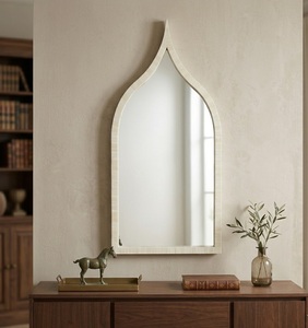 Espejo de Pared Estilo Árabe con Marco de Madera, Espejo Decorativo para Vanidad, Decoración para el Hogar - Product Image 1
