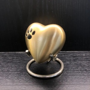 Black <b>Heart</b> Shaped Urn with Gold Floral Design for Ashes Keepsake Adult Urn Decorative Metal Classic <b>Heart</b> Urn With Free <b>Bag</b> - Product Image 2
