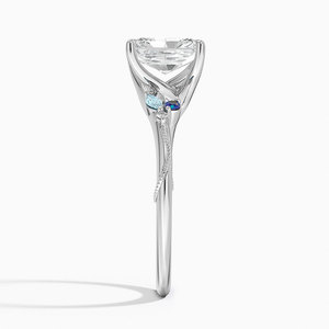 Bague BOJ 0107 en argent 925 avec alexandrite de laboratoire taille radiant, sertie de griffes, solitaire, 2 carats, couleur D, moissanite VVS1, certifiée GRA - Product Image 3
