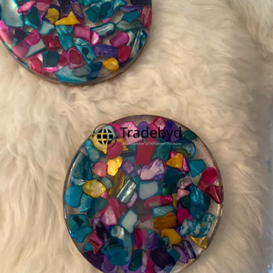 Eco Friendly Resin Coasters Handmade Reusable Premium Quality Luxury 4X4 Inches Drink Coaster <b>Set</b> for Home Tradebyd - Product Image 4