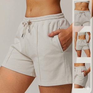 Casual Women's Drawstring Long <b>Shorts</b> Pleated Jogger <b>Shorts</b> Breathable Lightweight Summer Activewear Colored Polyester/Cotton - Product Image 4