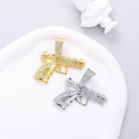 Collier pendentif unique style pistolet plaqué or, tendance hip-hop, nouveauté, best-seller transfrontalier pour accessoires vestimentaires