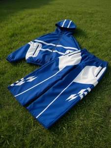 Custom Unisex Streetwear Track Suit 2 Piece Set Lightweight <b>Windproof</b> Waterproof Nylon Jacket and Jogger Pants - Product Image 2