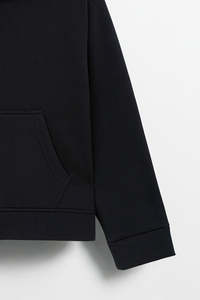 เสื้อฮู้ดซิปผู้ชายสีดำ ทรงปกติ ผ้าฝ้ายเฟรนช์เทอร์รี่ สีพื้น สวมใส่สบายๆ สำหรับฤดูใบไม้ร่วง มีกระเป๋า - Product Image 4