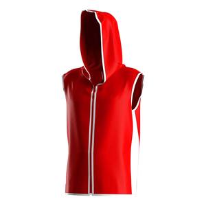 Vestes de boxe 100% polyester, couleur personnalisée, sans manches, avec fermeture éclair et bordure contrastée, légères, respirantes, séchage rapide - Product Image 4