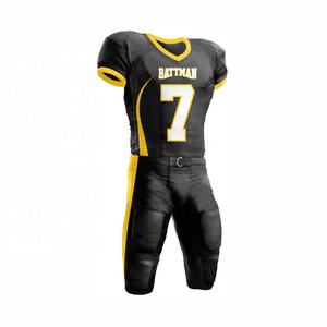Nouveaux ensembles d'uniformes de football américain personnalisés à impression numérique, manches courtes, spandex/polyester, col en V, haute qualité, personnalisables, taille plus - Product Image 1