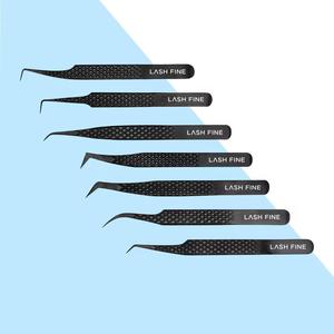 Ensemble de pinces à cils LASH FINE en acier inoxydable, pointes lisses, outils de précision pour l'application des cils - Product Image 1