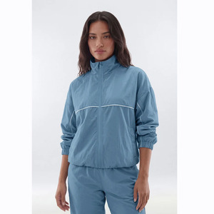 Conjunto Deportivo de 2 Piezas para Mujer, Color Azul, Cuello Alto, Manga Larga, Ropa Deportiva Informal, Transpirable, de Poliéster, para Primavera - Product Image 5