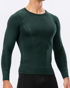 Men MMA Rash Guard Compression Shirt Crew Neck <b>Long</b> <b>Sleeve</b> Athletic <b>Base</b> <b>Layer</b> Rash Guard For Gym Training Running Cycling Top - Product Image 2