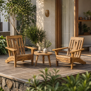 Chaise longue d'extérieur en teck massif, chaise de relaxation en bois massif pour jardin, patio, hôtel, resort, villa et usage domestique. - Product Image 6