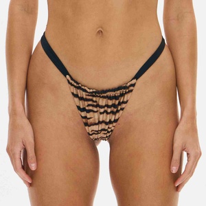 OEM Service Women's New Fashionable 2-Piece Woven Solid Mesh Thong & <b>Bra</b> Swimsuit Set Beachwear Triangle Sexy Women's Bikini Set - Product Image 3