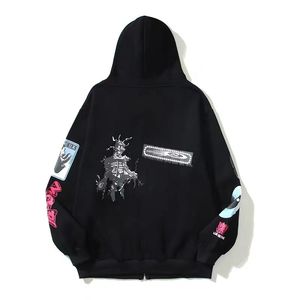 Sudadera con capucha y cremallera completa, corte holgado, estilo urbano, ropa de abrigo para invierno - Product Image 2