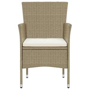 Set da pranzo in 3 pezzi Beige in Poly Rattan con cuscini collezione di mobili da esterno - Product Image 5