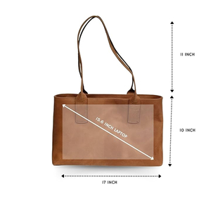 <b>Leather</b> Everything Tote Bag for Women | Genuine <b>Leather</b> Laptop Office Shoulder Handbag Vintage Brown <b>Briefcase</b> for Selling. - Product Image 4