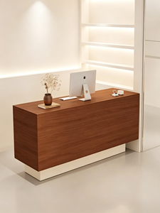 White Minimalist <b>Reception</b> <b>Desk</b> Cash Register Counter MDF Front <b>Desk</b> for Beauty <b>Salon</b> Store Office Hotel - Product Image 5