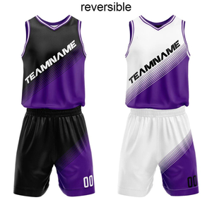 Conjunto de Uniforme de Baloncesto Sublimado Personalizado Reversible, Camiseta y Pantalones Cortos de Equipo, 100% Poliéster, Tela de Malla Transpirable, Tallas Grandes, OEM - Product Image 5