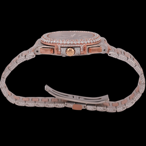 Nouvelle collection tendance, cadran bleu avec des caractéristiques classiques, montre exclusive pour homme en moissanite et diamant, bicolore, style hip-hop, personnalisée - Product Image 4