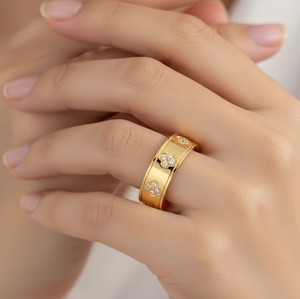 Round Brilliant Lab Grown 10K 14K 18K Solid Gold Eternity <b>Couple</b> <b>Ring</b> Wedding <b>Ring</b> Stainless Steel <b>Ring</b> DEF Color VS VVS Clarity - Product Image 4
