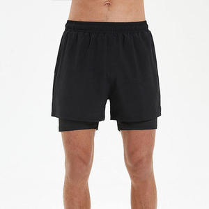 Shorts de course pour hommes personnalisés à séchage rapide en Spandex/Polyester, taille mi-haute avec cordon de serrage, poches, pour fitness et gym, sensation rafraîchissante - Product Image 1