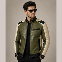 Nouvelle veste de moto en cuir véritable pour homme, saison hiver, avec col montant, couleur et logo personnalisés, service OEM de haute qualité