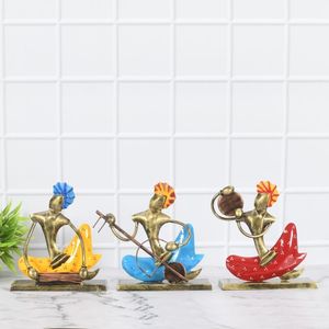 Ensemble de 3 figurines de musiciens du Rajasthan, décorations colorées pour la maison, cadeau culturel - Product Image 5