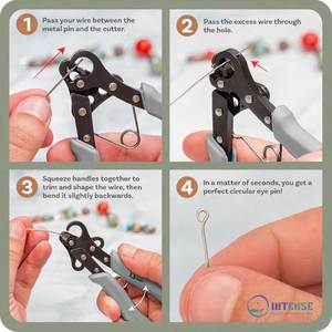 INSTRUMENTS CHIRURGICAUX INTENSES Pinces boucleuses en acier inoxydable à une seule étape pour créer et couper des boucles uniformes dans la fabrication de bijoux - Product Image 3