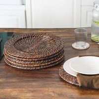 Offre Spéciale 2026 Assiette de Présentation Rustique en Rotin 33 Pouces Faite à la Main au Vietnam Décoration DIY Hôtel Maison Cuisine Meilleur Prix pour la Vente en Gros