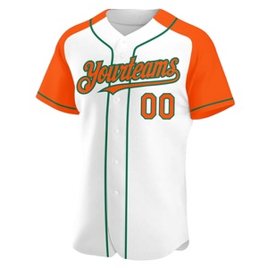 Camiseta de béisbol personalizada blanca y naranja con estampado sublimado, nombre del equipo, número, botones completos, unisex, para adultos, corte regular, manga corta - Product Image 2