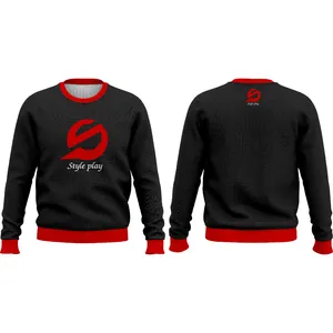 เสื้อสเวตเชิ้ตสีดำผ้าฝ้าย 100% พิมพ์ลายซิลค์สกรีน แบบถัก สวมใส่สบาย - Product Image 1