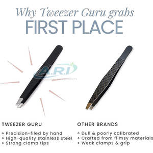 แหนบคิ้วมืออาชีพสำหรับการกำจัดขนและตกแต่งใบหน้า แหนบคิ้วสแตนเลส - Product Image 2