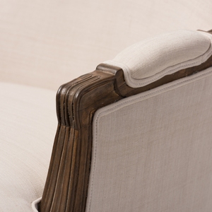 Mora Antique Accent Chair Made Of Solid Mahogany Wood With Upholstered For Living Room, Hotel. - Product Image 5