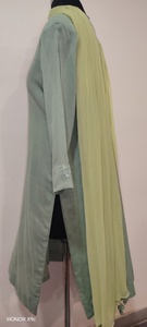 Abaya longue en coton pour femme, à manches longues, avec broderie, ourlet asymétrique, couleur unie, robe maxi pour tous les jours, style Moyen-Orient - Product Image 3