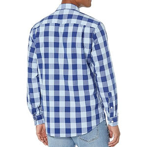 Chemise formelle à manches longues pour homme, 100% coton, tissu sergé respirant, motif uni, service OEM pour le bureau - Product Image 6