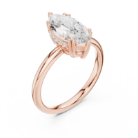 Bague de fiançailles taille marquise en or jaune 18 carats avec diamant, bague en or blanc 14 carats, bijoux fins pour femme, bague halo pour anniversaire et mariage, taille 7