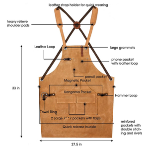 Heavy Duty Garage Mechanic <b>Apron</b> Fabric Best Quality Wholesale Custom Logo Factory 2026 - Product Image 3
