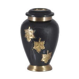 Urnes funéraires pour adultes en laiton de haute qualité avec gravure, finition or et noir, pour cendres humaines. - Product Image 3