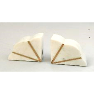 Modern Banswara Bookends Irregular Shape Brass Inlay Home Decor Sculpture Art - Product Image 5