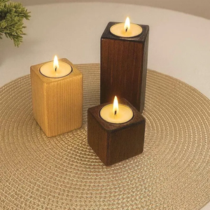 Juego de Portavelas Artesanales, Soporte de Madera para Velas de Té, Regalo de Aniversario por B H Brothers - Product Image 4