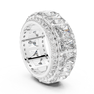 Anillo de Eternidad de Plata S925 con Moissanita, Corte Princesa, Engaste de Garras, Joyería para Aniversario de Bodas - Product Image 2