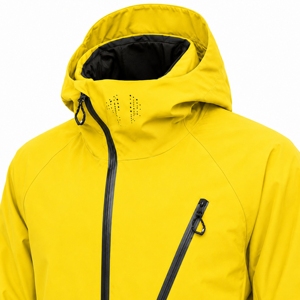 Men's <b>Yellow</b> Waterproof <b>Ski</b> <b>Jacket</b> Hooded Synthetic Insulated Snowboard Outerwear Zipper Closure Winter Direct Factory Supplier - Product Image 4