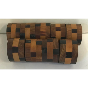 Ronds de serviette en bois sculptés sur mesure porte-serviette de luxe pour restaurant de Falak World Export - Product Image 4