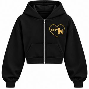 Sudadera con capucha corta con cremallera para mujer al por mayor, chaqueta con capucha y cremallera completa personalizada, ropa casual de calle de manga larga para mujer - Product Image 1